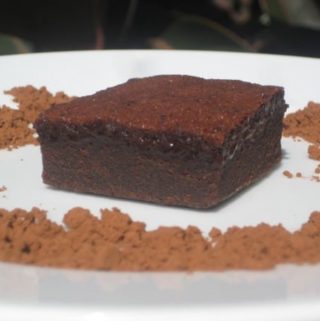 Cocoa Brownie Pudding surrounded by Ghirardelli Unsweetened Cocoa
