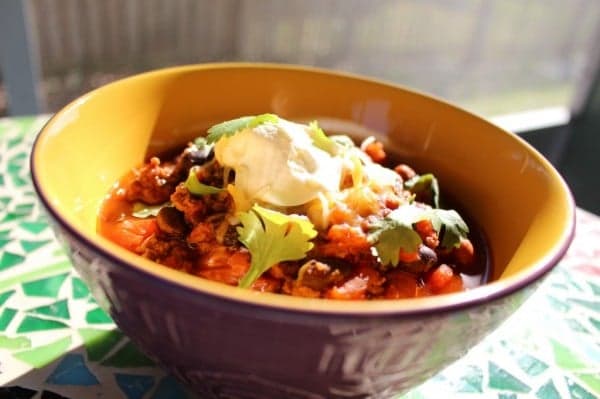 Hearty Beef Bean Roasted Red Pepper Chili Recipe