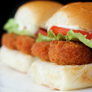 Veggie Buffalo Chicken Sliders Recipe with MorningStar Farms Nuggets