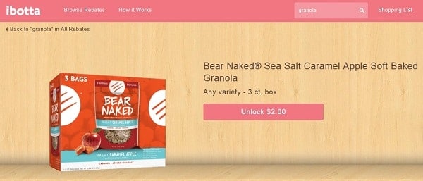 Bear Naked Granola Ibotta App