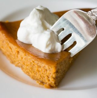 Crustless Pumpkin Pie with Fork