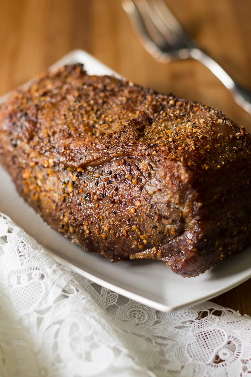 New York Strip Roast with a Savory Crust