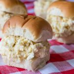 Southern Chicken Salad Sandwiches are made with chicken, mayo, coarse ground mustard, and eggs for a rich and satisfying flavor. Get the recipe!