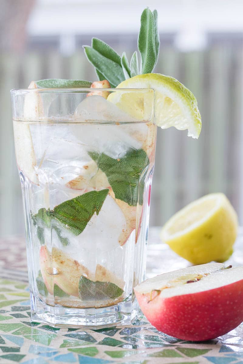 Make a simple and refreshing cinnamon water with this fruit infused cinnamon drink recipe. Apple, sage, and lemon add delicious flavor!