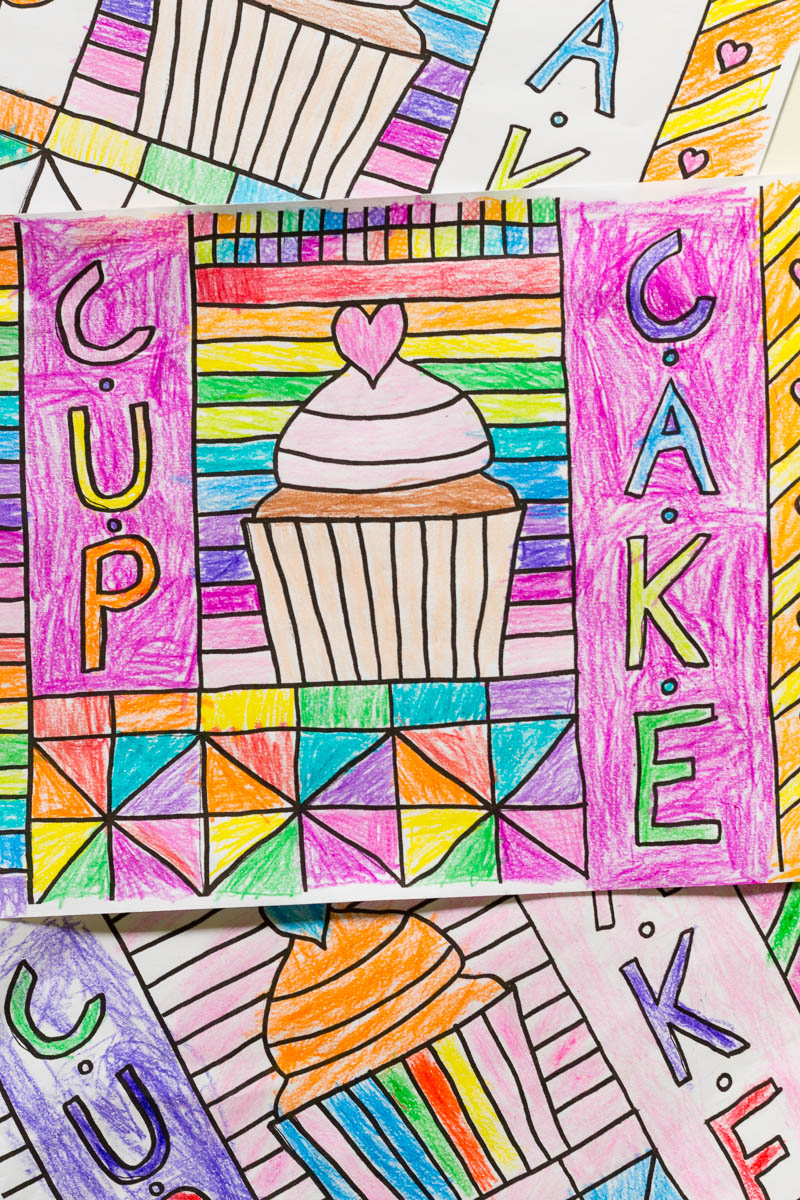 Learn how to draw your own cupcake coloring sheet in this fun food-themed tutorial, then print your own copies to color and enjoy!