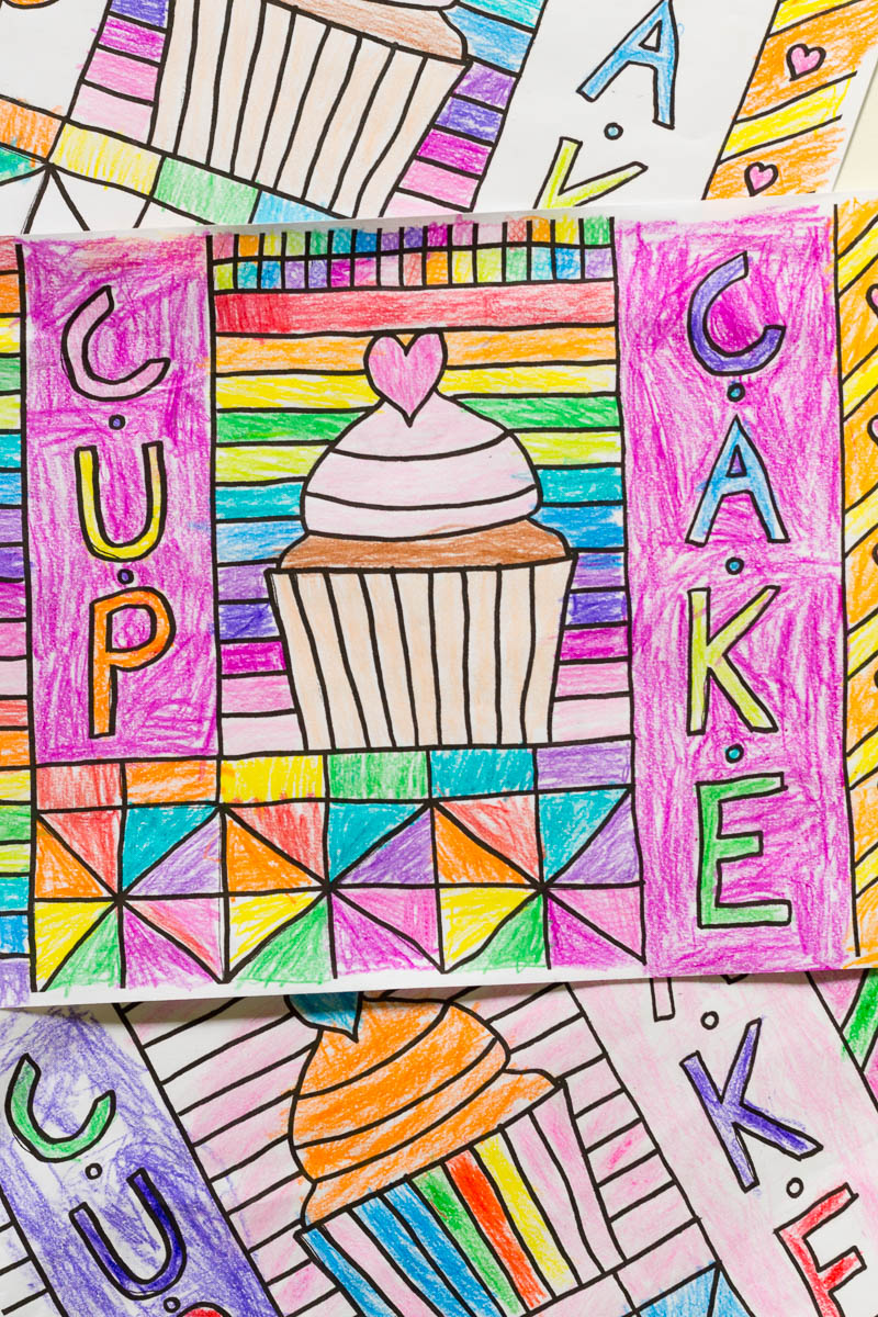 cupcake drawing for kids