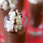 Make a dessert shooter just like a fancy coffee drink with a simple combination of coffee pudding, whipped cream, and chocolate syrup. Easy and delicious!
