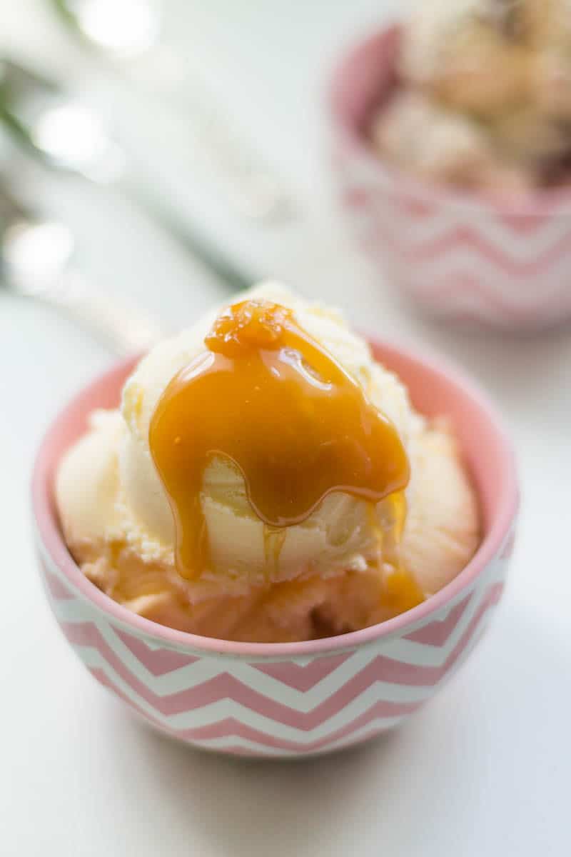 Looking for a salted caramel sauce recipe? This one has only four ingredients, and all you have to do is dump, stir, boil, and cool. So easy and delicious!
