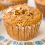 Whole wheat sweet potato muffins with a crunchy granola topping are easy to make even for a beginner. Made in one bowl and ready in minutes!