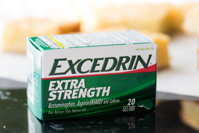 Excedrin with white chocolate brownies