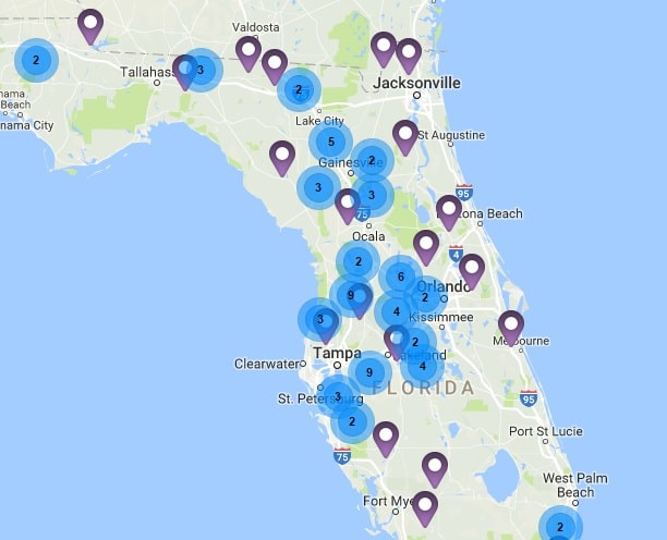 Florida U Pick Farms Map