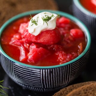 Real Russian borscht from an author who lived in Russia to study Russian culture and language! Easy to follow instructions and simple ingredients.