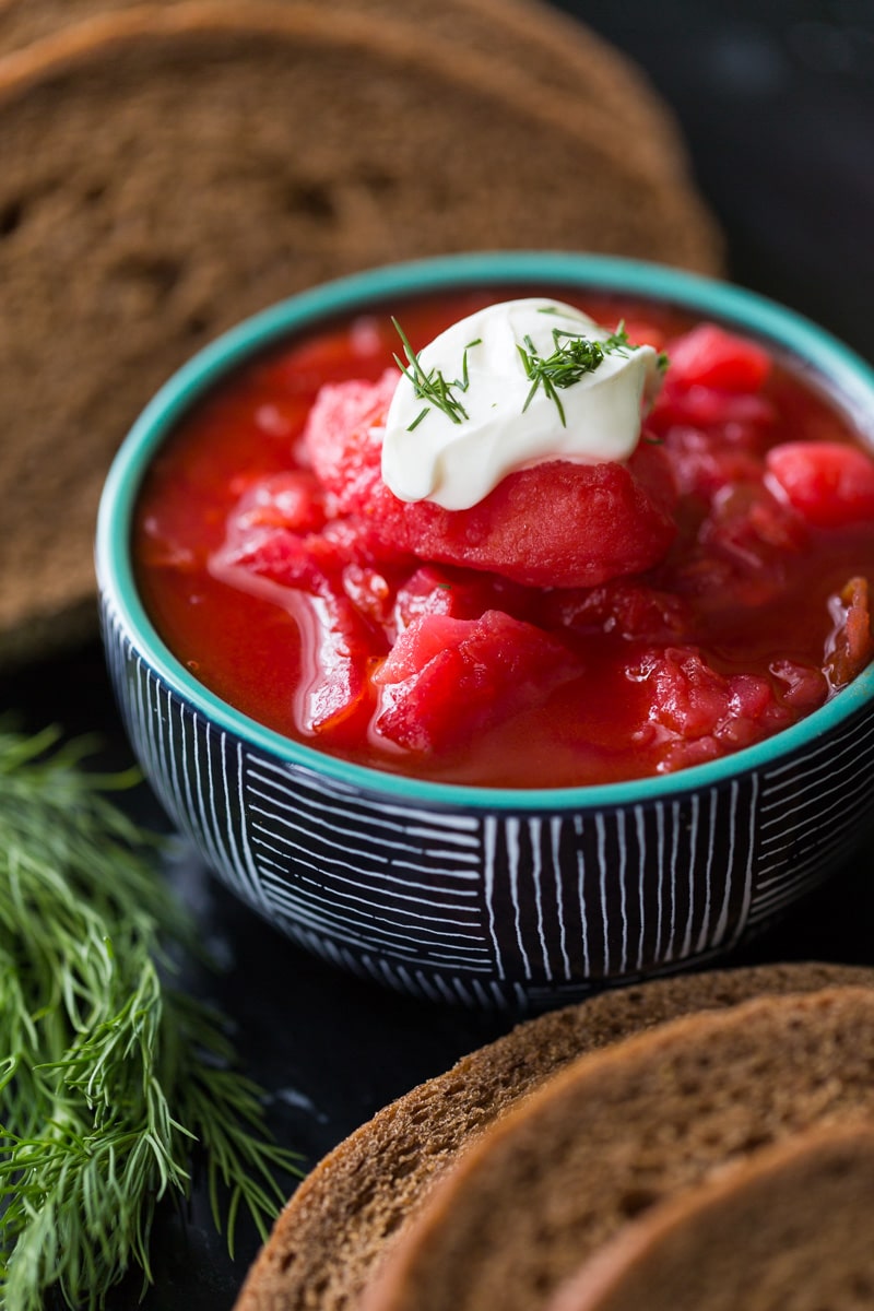 Real Russian borscht from an author who lived in Russia to study Russian culture and language! Easy to follow instructions and simple ingredients. This post contains links for affiliate shopping.