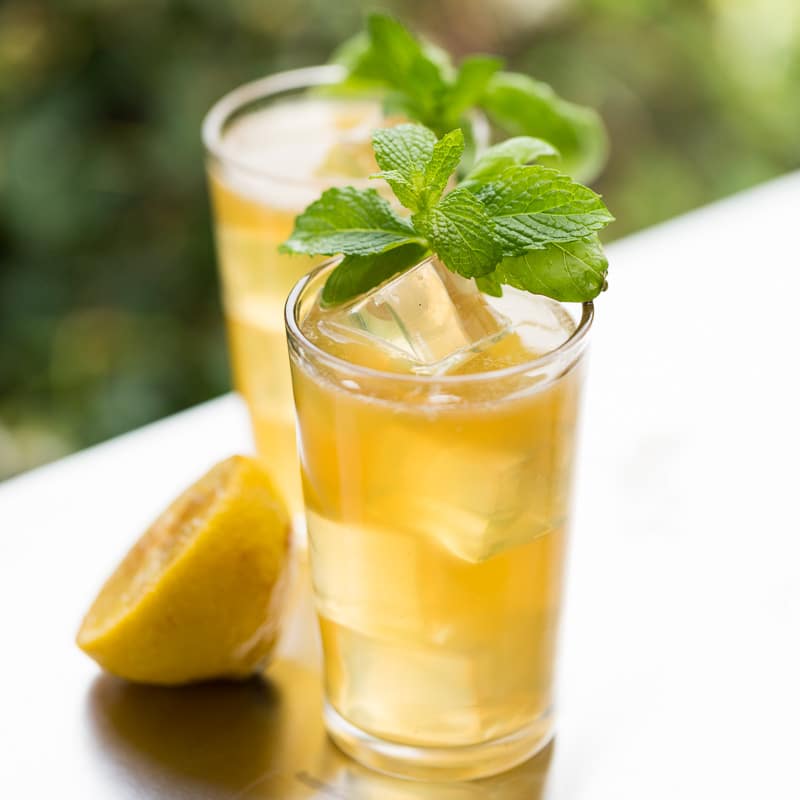 Brown Sugar Grilled Lemonade with Mint and Basil