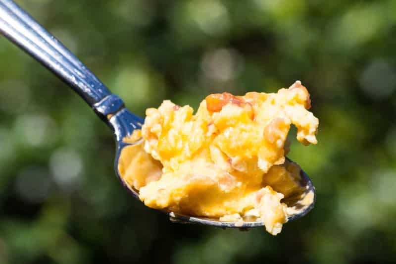 Jimmy Dean Simple Scrambles on a spoon