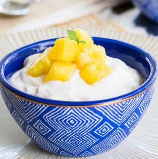 Fresh Pineapple Sauce on Greek Yogurt