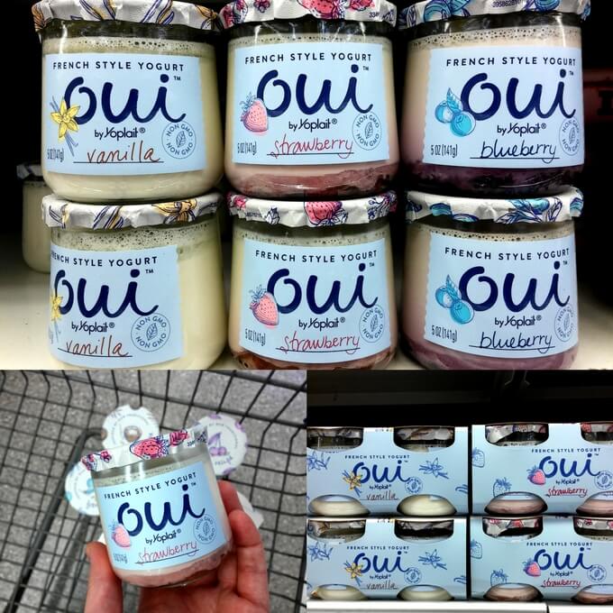 Oui by Yoplait French Yogurt flavors on the shelf at Walmart