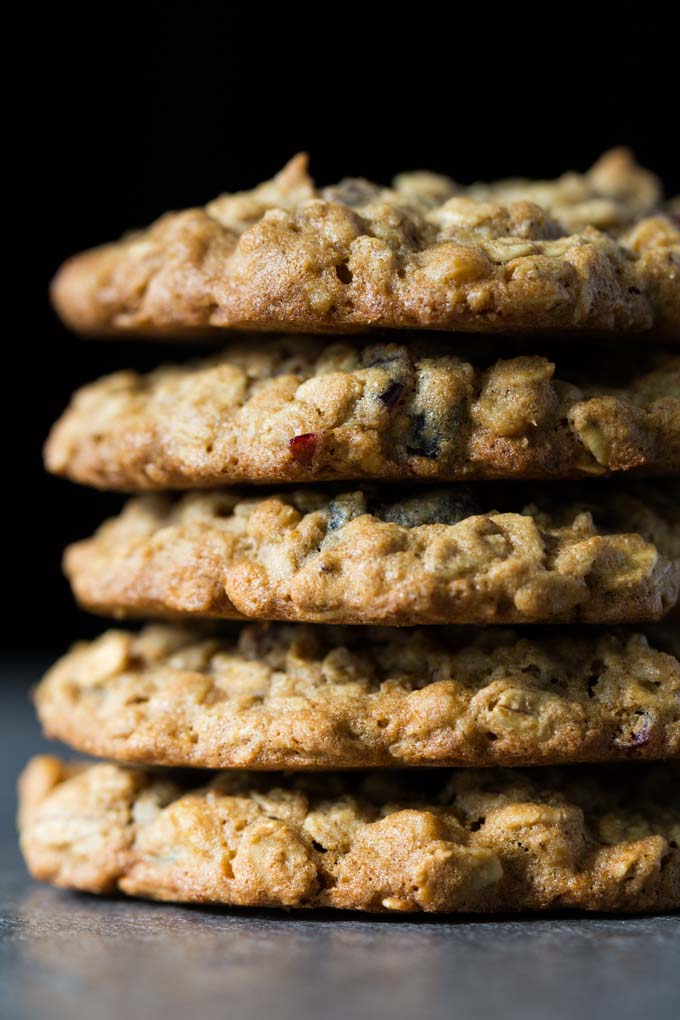Tall stack of gluten free breakfast cookies