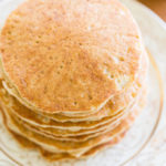 Stack of sorghum pancakes on a plate