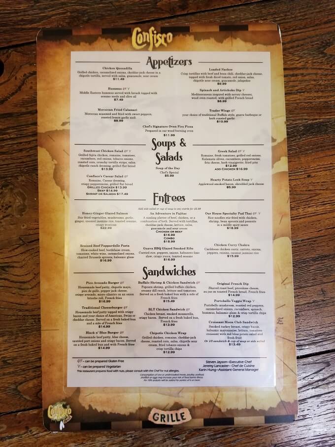 Occlusie schetsen Haat Confisco Grille - Islands of Adventure - Gluten Free Menu Options