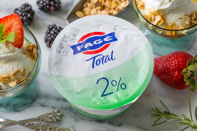 Small FAGE Total Greek Yogurt container