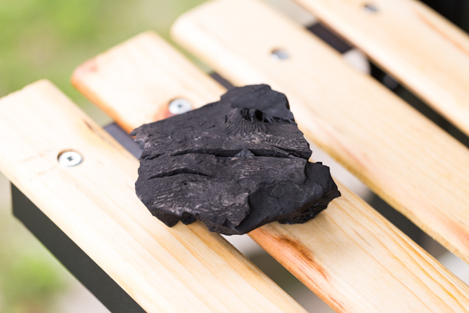 Piece of almond wood lump charcoal