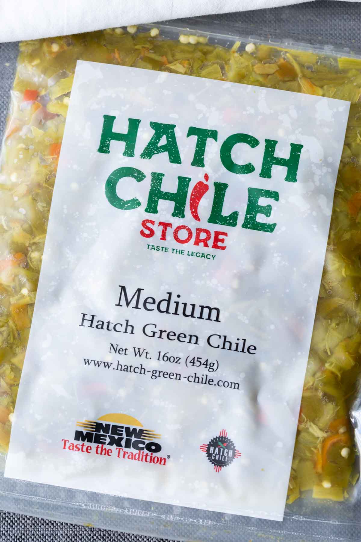 Hatch chiles in a bag