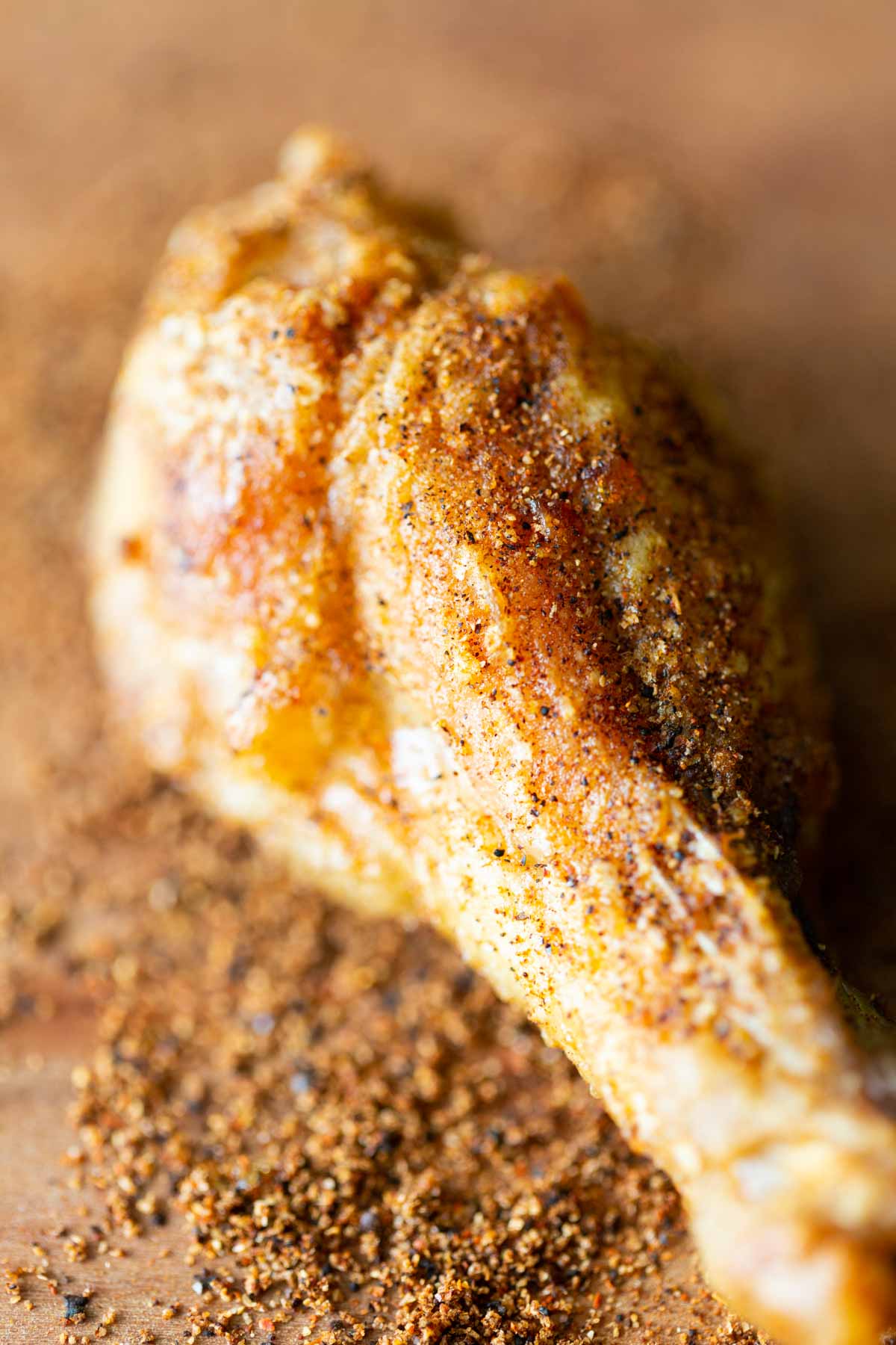 Closeup of wing with spices